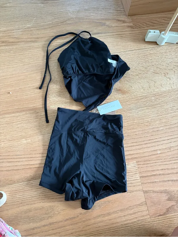 Black Two-Piece Athletic Swim Set - Image 2