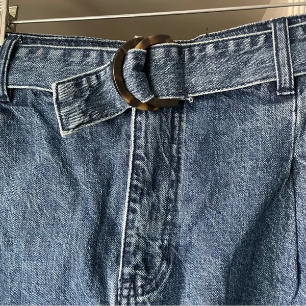 Free People Denim Mini Skirt with Belt - Image 4
