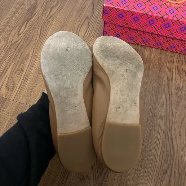 Tory Burch Royal Tan Nappa Leather Jolie Ballet Flat Size 7 US - Image 7