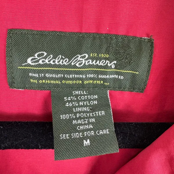 Eddie‎ Bauer Coral Pink Collared Button Up Lined Rain Jacket Pockets Size M - Image 5