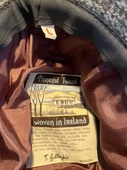 Vintage Irish Donegal Tweed 100% Wool Hand Woven Bucket Textured - Image 4