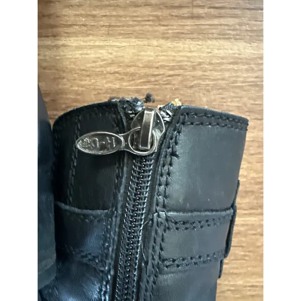 Harley-Davidson Womens Black Leather‎ Triple Buckle Moto Boots 6.5 D84183 Biker - Image 7