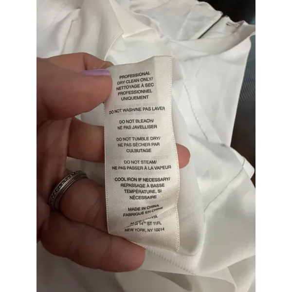 Alice + Olivia Shift Mini Dress Womens Size 4 White Satin Cocktail Lined #CC1-1 - Image 5