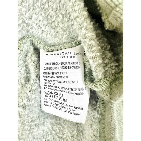 American Eagle Sublime Hoodie Oversized XS Green‎ Sun Graphic Band Tee Y2K Baggy - Image 13