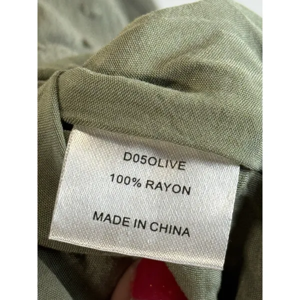 Magnolia Boutique Green Mini Dress Swiss Dot V‎ Neck Flutter Sleeve - Image 4