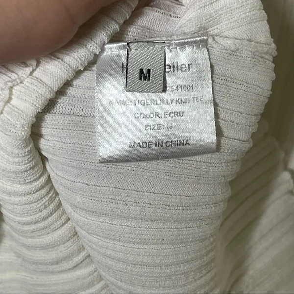 HOLZWEILER Taiger Knit Tee in off white ecru sz M - Image 8