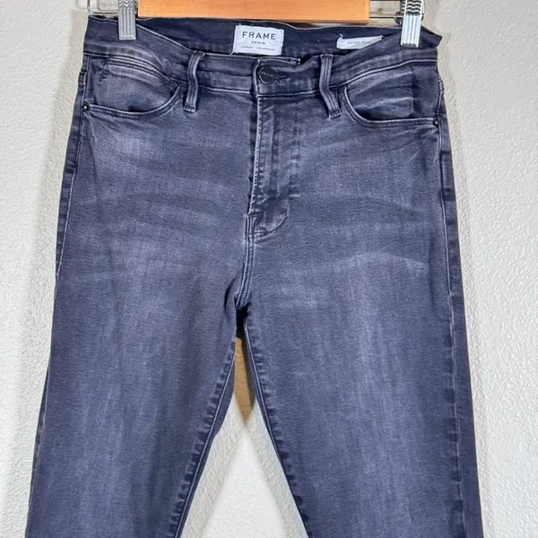 Frame Denim Black Le High Skinny Jeans Womens 28 Fall Casual Classic Preppy - Image 11