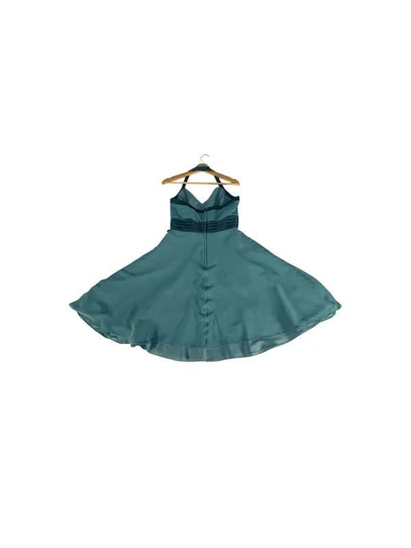 Vintage Alfred Angelo Y2K Aqua Halter Formal Dress Fairy Halloween Costume US 8 - Image 6