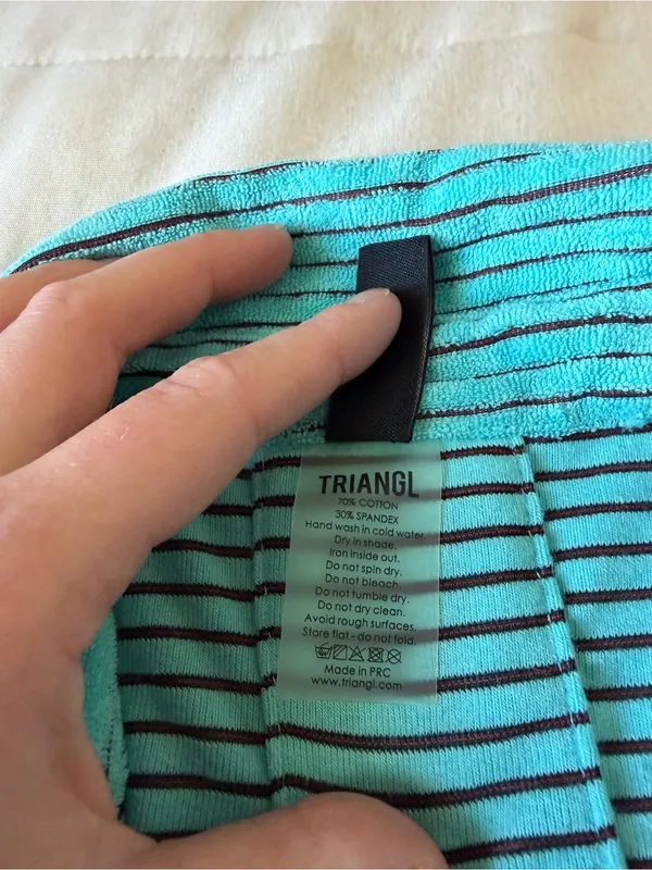 triangl swimwear Turquoise and Black Striped Swim Coverup top - Image 5