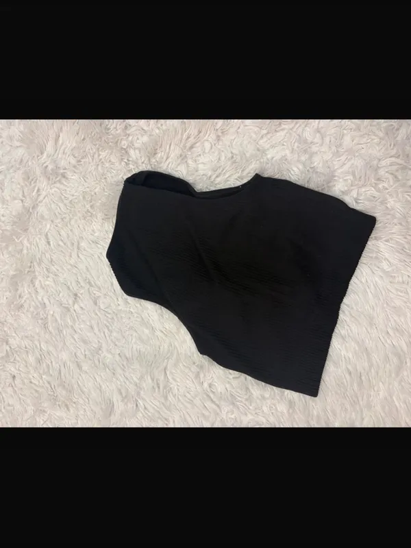 Aerie Black Twist-Front Ribbed Tank Top - Women - Image 3