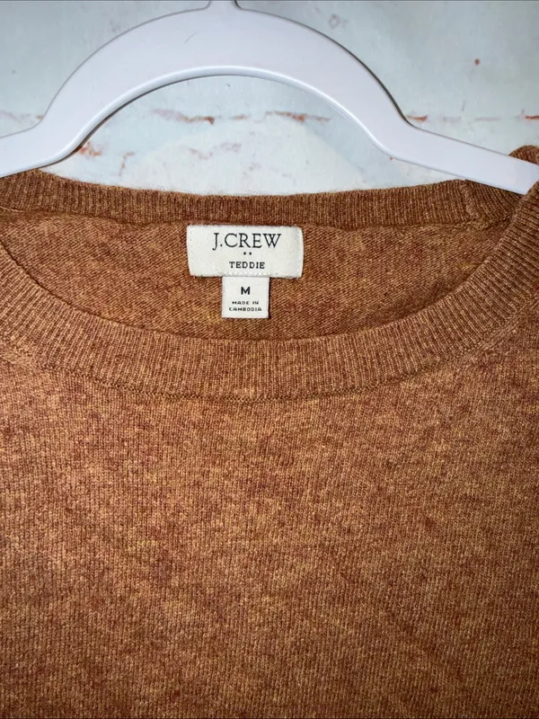 J. Crew Women's Crewneck Teddie Sweater pullover M wool cotton blend warm fall - Image 2