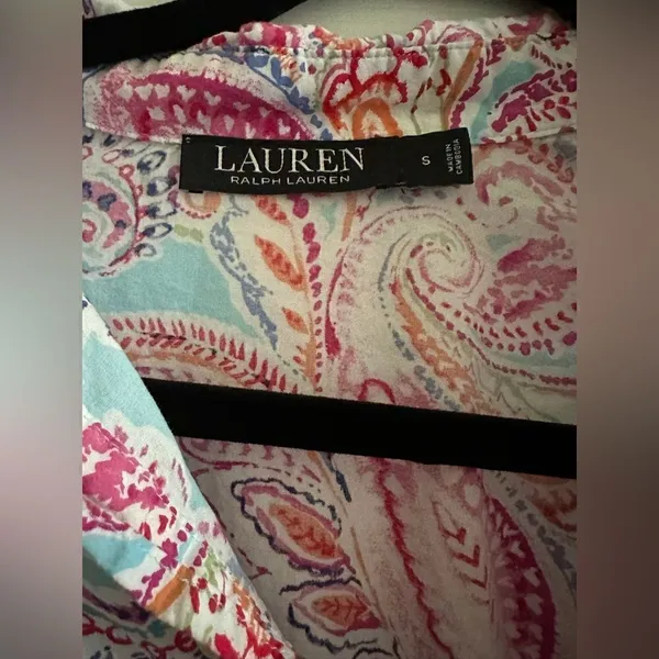 Lauren Ralph Lauren Paisley Pajama Top S - Image 3