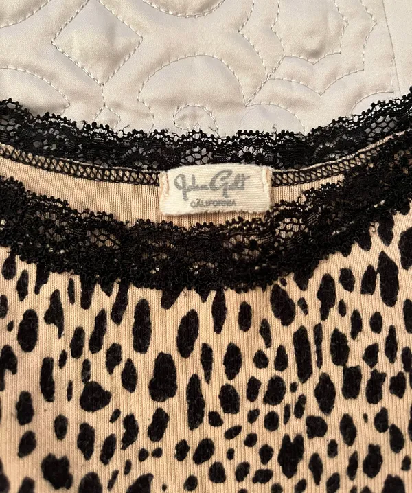 Brandy Melville pacsun cheetah lace trim tank - Image 4