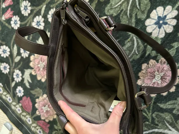 Leather patchwork purse Brown - Image 8