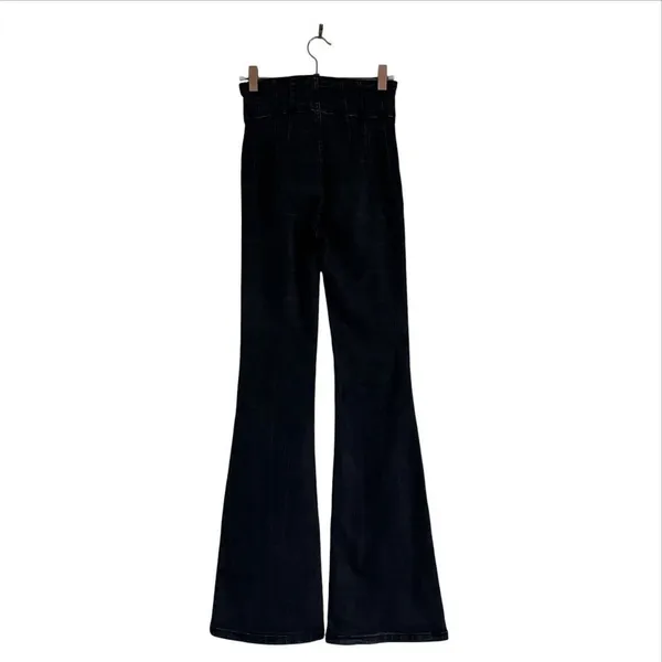 Free People We The Free Jayde Flare Jeans 25 Washed Black High Rise Corset Onyx - Image 4
