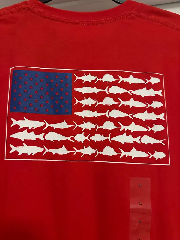 Red Columbia fish flag shirt - Image 3