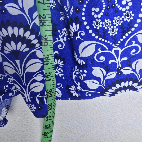 Sugarlips Lulu Floral Dixie‎ Split Neck Shift Dress Blue Floral Paisley Tiered M - Image 10