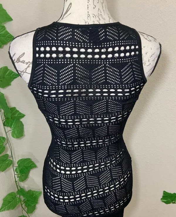 Windsor Black Lace Crochet Swim Coverup Dress New - Image 6