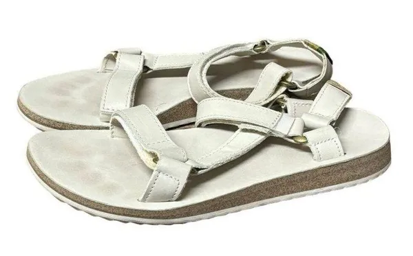 Teva Sandals Women's Size 8 Canvas Midform Platform White - Image 2