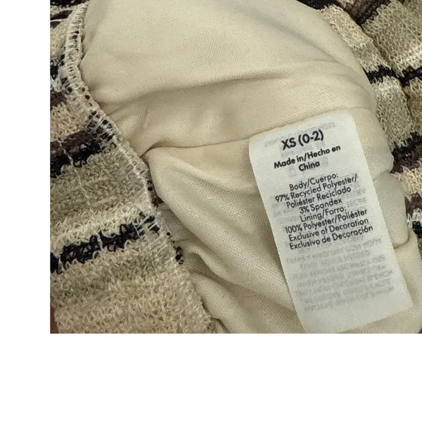 No Boundaries Knit Tank Shorts Matching Set Brown White Crochet Boho Size XS (0/2) - Image 3