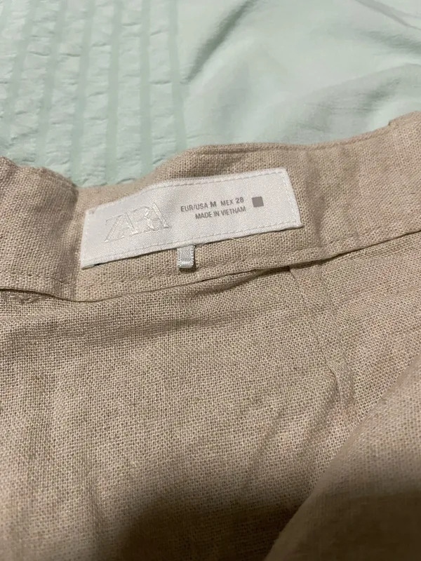 ZARA Tan Linen Shorts - Image 5