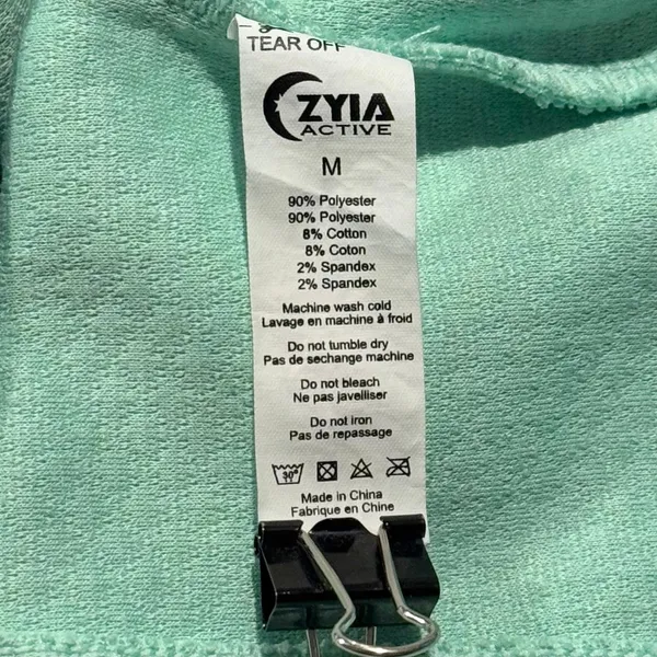 Zyia 1/4 Zip Pullover Y2K Athleisure Oversized Minimalist 90s Spearmint Medium - Image 3