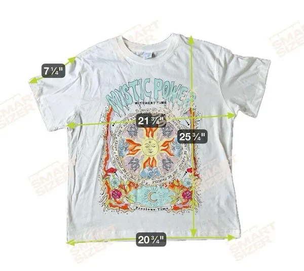 Bershka white multicolor Oversized shirt size Small "witchery time" mystic power - Image 10
