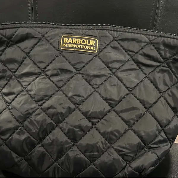 Barbour International Quilted Black Clutch - Image 3