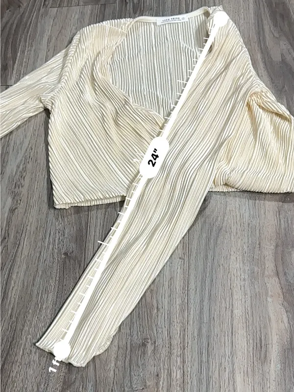 12th Tribe Cream Cropped Wrap Top - Image 13