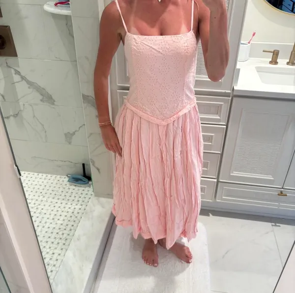 Free People Pink Midi Dress - Image 3