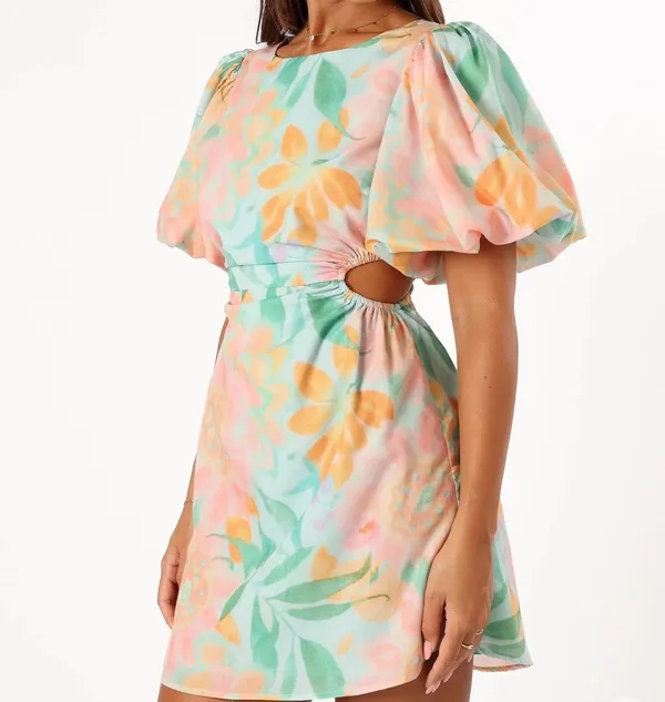 Petal & Pup Natalie Puff Sleeve Mini Dress - Image 2