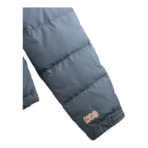 2000's Hollister Navy Blue Hooded Puffer Jacket Down Quilted Coat Large Y2K - Image 6
