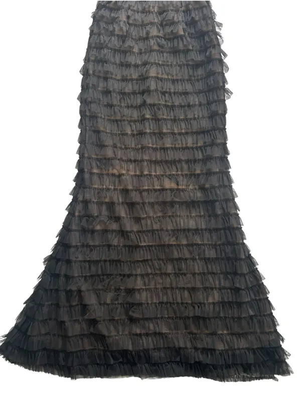 Dress the Population Grace Dress Mermaid Gown Black Nude Size S Black Tie Formal - Image 6