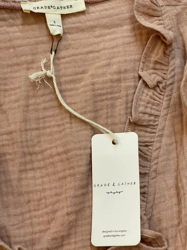 Grade & Gather Smocked Ruffle Top Surplice V Neck - Image 3