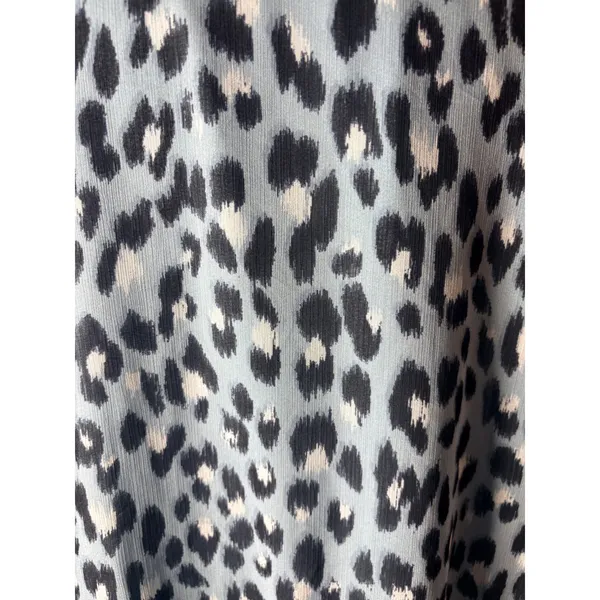 LOFT Shift Dress Womens XL Blue Excellent Leopard Print Drop‎ Waist V-Neck - Image 12