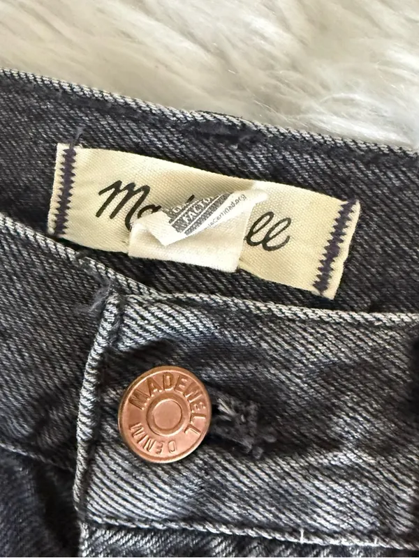 Madewell Low Slung Baggy Jeans Gray Black 25 Button Fly Wide Leg - Image 3