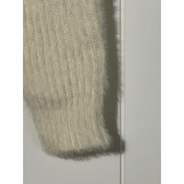 American Eagle Outfitters NWT XS Ribbed Cropped Off Shoulder Sweater Cream - Image 4