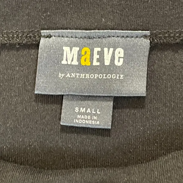 Maeve Anthropologie | Black Tie-Back Ponte Pullover Balloon Sleeve Top | Small - Image 13