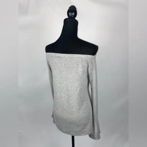 Catherine Malandrino Off the shoulder Belle sleeves Medium Gray Top blouse - Image 6