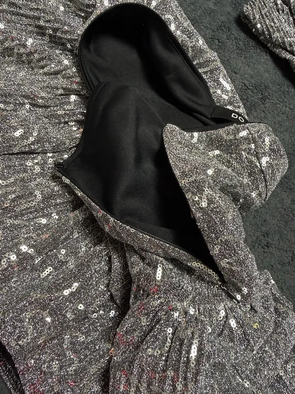 Do + Be silver sequin dress with black undershirt Size S #party #glamour - Image 4