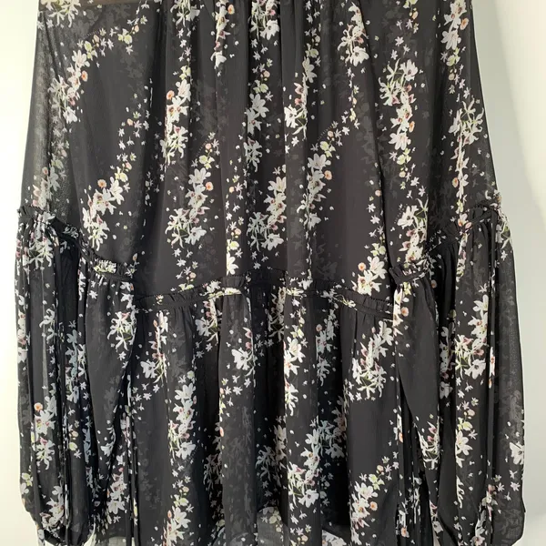 All Saints Eimar Cultivar Balloon Sleeve Sheer Floral Womens Top Size 4 Small - Image 8