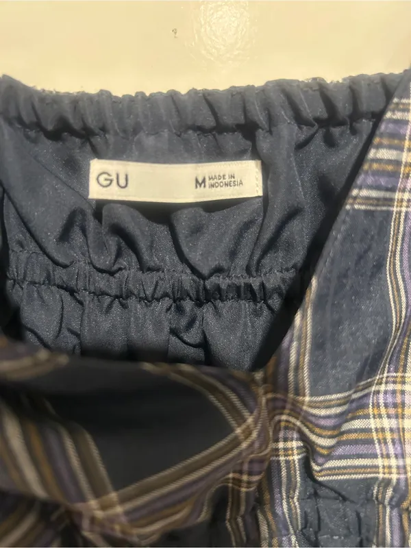 GU Checked Camisole Dress size medium Blue - Image 5