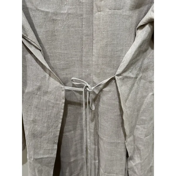 Vintage Holte Linen‎ Dress Lagenlook Beige Apron Long Minimalist Size 2 - Image 4
