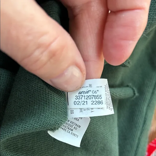 Aerie Oversized Lace Up Hoodie-Distressed Hunter Green, boxy fit. Size Medium - Image 7