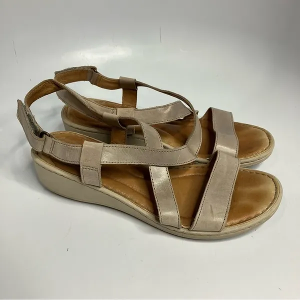 Born Idella wedge leather sandals tan size‎ 9 - Image 2