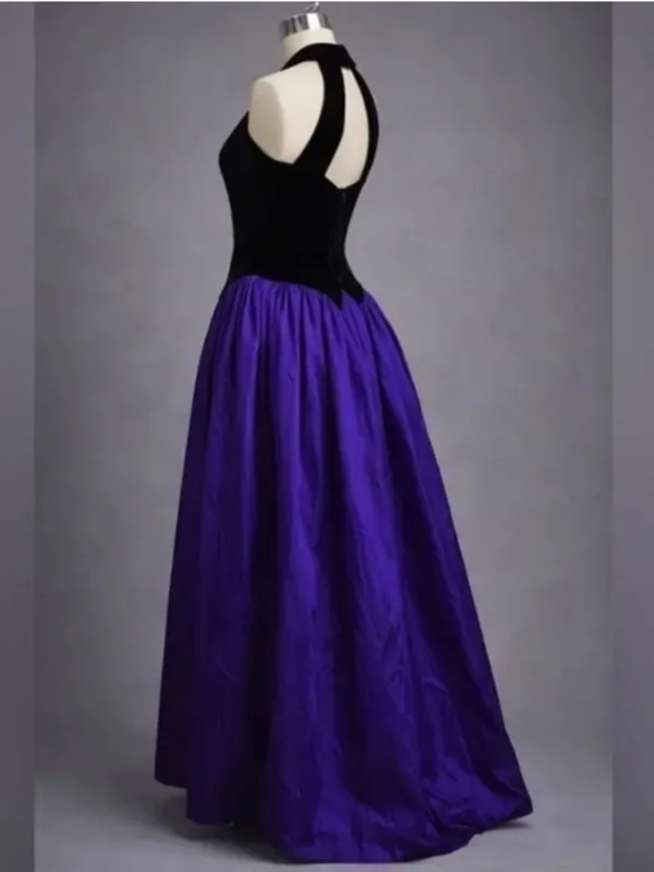 Vintage 80s Jessica McClintock 100% Silk with Black Velvet Bodice Ball Gown 10 - Image 3