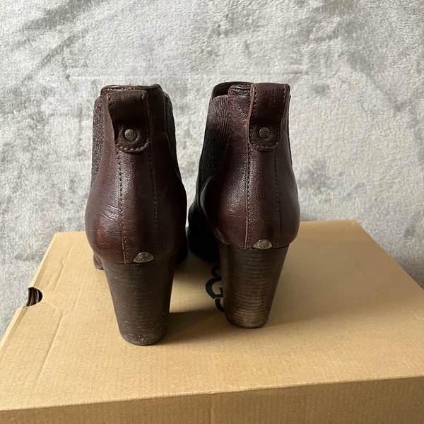UGG Women's Cobie II Booties‎ Leather Size 11 Dark Brown - Image 9