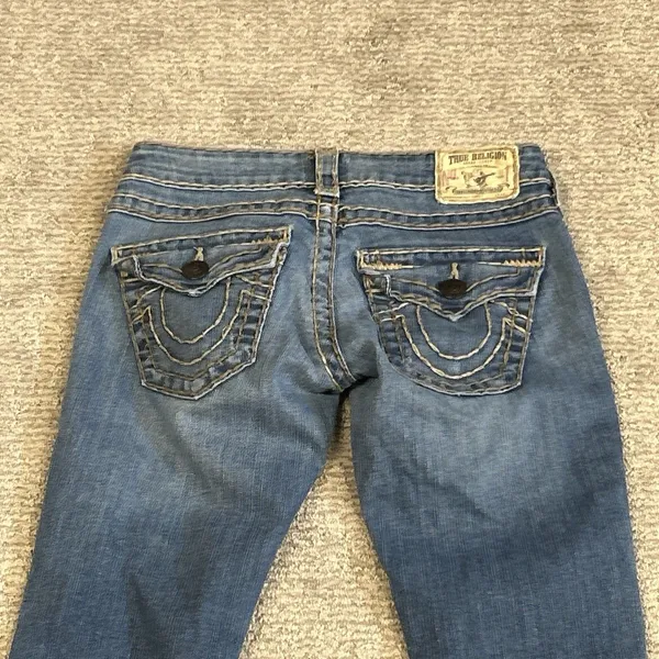 True Religion Billy Super T Jeans Womens 24 Straight Low Rise Actual 26x32 USA - Image 9