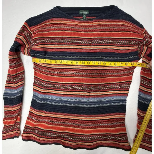LRL Ralph Lauren Linen Wool Blend Sweater Top XL Aztec Serape Boho Indie Vintag - Image 3