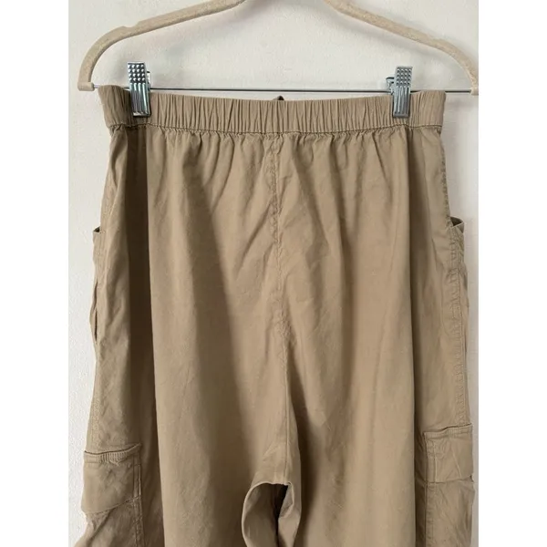 Athleta Khaki Linen Blend Pull On Cargo Pants Women’s Size Small - Image 5